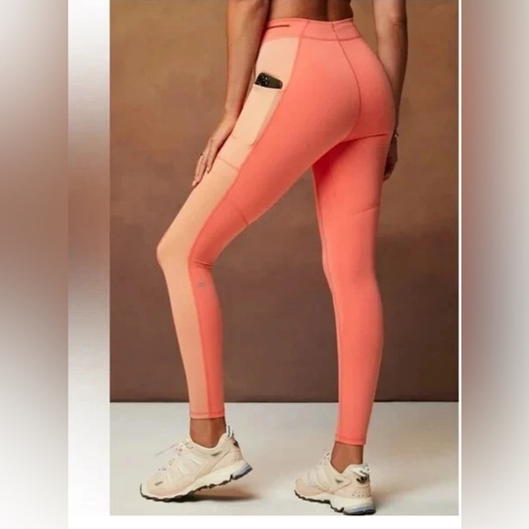 Fabletics Motion365+ High-Waisted Bungee Workout Legging Coral XS - Picture 3 of 13